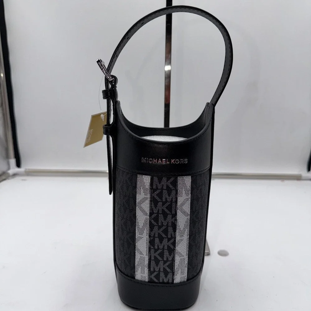 Michael Kors Wine Bottle Holder Black Multi Signature MK 35F2SGFN6Y